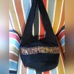 Boho Hobo Cotton Shoulder Bag Thailand Elephants